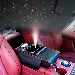 Xiantong CT-ARB003 Starry Top - Alfombrilla de Cuero Acolchada con Diamantes para Reposabrazos Central de Coche, con Carga Inalámbrica, Portavasos y Almacenamiento para Teléfono - Product Image 2