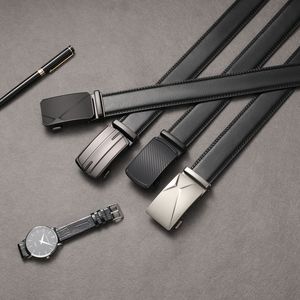 Cinturón de cuero genuino para <span class=keywords><strong>hombre</strong></span> de alta calidad, aleación de Zinc automática para hebilla, textura de lichi, negocios para transfronterizo para <span class=keywords><strong>Amazon</strong></span> - Product Image 2