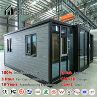 Maisons préfabriquées prêtes à l'emploi : Maison conteneur modulaire extensible de 40 pieds, 2 chambres, pour bureau de jardin en Australie
