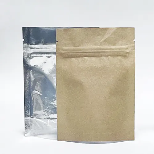 クラフト紙スタンドアップポーチバッグアルミホイルマイラーバッグ包装ティアノッチジップロック再封可能な防臭バッグ