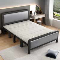 Lit double pliant moderne maison stockage portable simple dortoir étudiant location maison lit en fer pour hôtel et villa