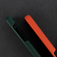 Étui de téléphone personnalisé en peinture à l'huile sans bordure pour iPhone 16 15 Pro Max 14 Plus 13 12, étui en cuir PU grainé pleine fleur orange