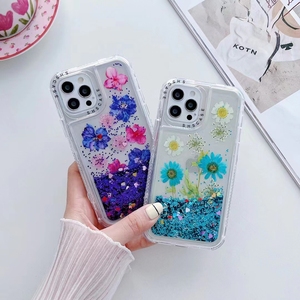 Accesorios Ốp Điện Thoại In Hoa Celulares 3 Trong 1 Cho <span class=keywords><strong>iPhone</strong></span> 11 12 13 14 Ốp Điện Thoại Lấp Lánh Nữ Tính Bán Sỉ - Product Image 2
