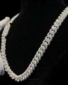 Collier cubain moderne en moissanite, bijoux de mode pour hommes et femmes, collection pour soirées hip-hop - Product Image 2
