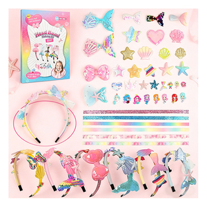 Kit de loisirs créatifs tendance pour enfants : Bandeau, ailes de licorne, nœuds, autocollants en cristal, décorations mode, pack cadeau d'anniversaire, jouet - Product Image 3