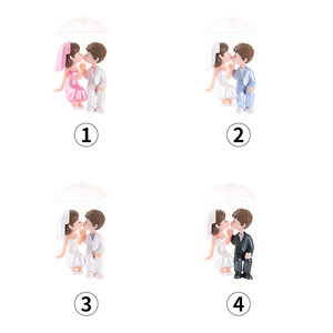 รูปปั้นคู่รักถือร่มพีวีซี ของตกแต่งโต๊ะทำงาน การ์ตูนน่ารัก ของประดับงานแต่งงาน สไตล์โรแมนติก ของตกแต่งจิ๋ว - Product Image 4