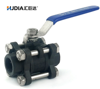 Válvula de Bola de Acero Fundido/Acero al Carbono de Tres Piezas con Rosca Interna y Brida para Soldadura de Gas, Diseño OEM CFire Safe, PN16-PN64 para Tuberías