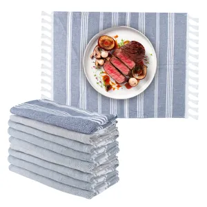 High Quality magic cleaning washable cotton microfiber printed tassel kitchen bar dish towels hand towels cleaning cloth