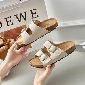 Deran 2025 nuevo logotipo personalizado Retro moda Birken zapatilla plana playa diseño mujer antideslizante interior hogar zapatillas mula zuecos - Product Image 6