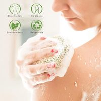 Sac à savon en sisal naturel avec logo personnalisé, sac à savon biodégradable en gros avec perle en bois pour le bain et la douche
