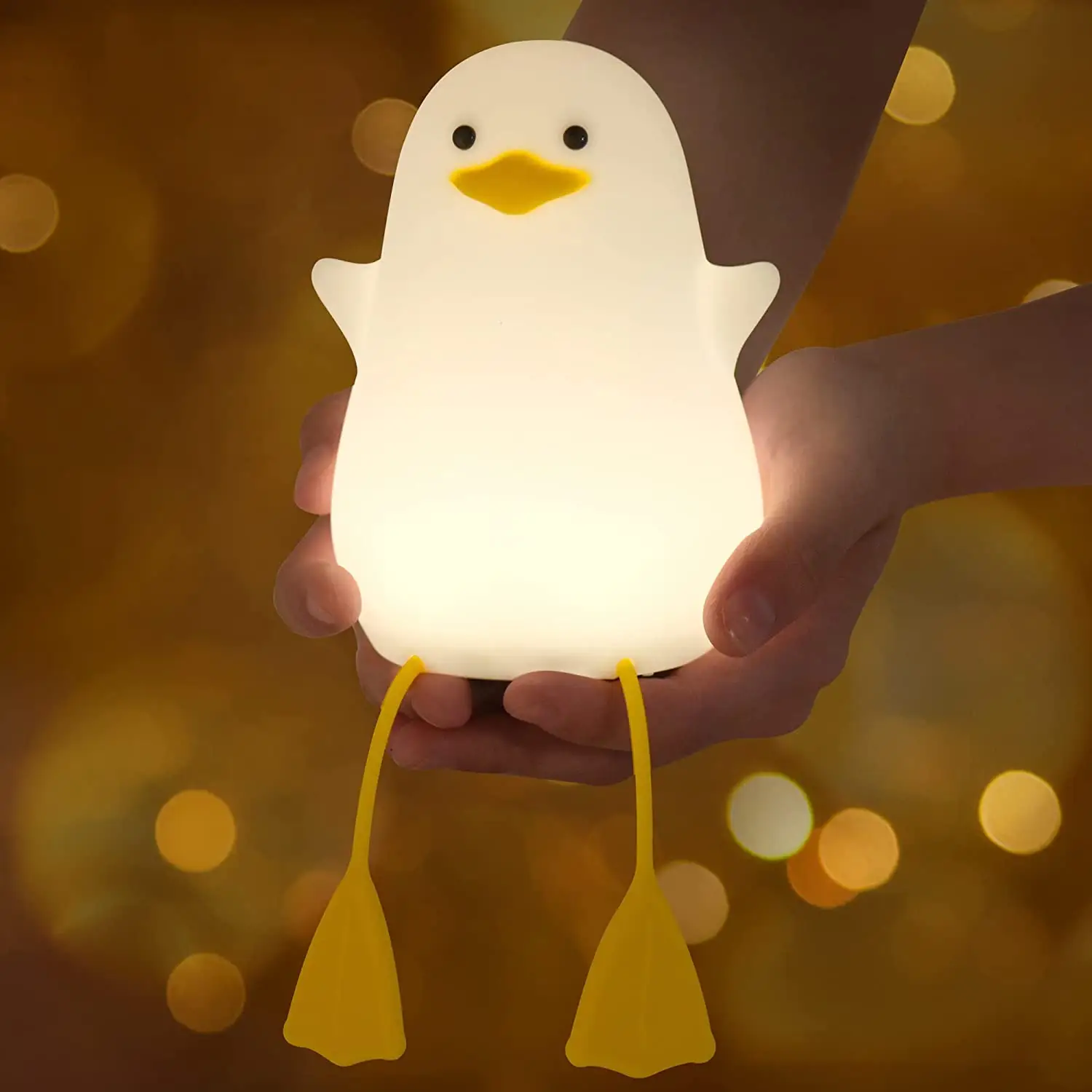 Duck Night Light for Kids Cute Seagull Silicone Bedside Lamp for Nursery Touch Control Rechargeable Dimmable Birthday Gifts