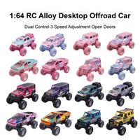 Voiture RC en métal 1:64 2.4G 6 canaux, contrôlée par application, rechargeable, véhicule jouet moulé sous pression avec lumières LED, voiture de course télécommandée
