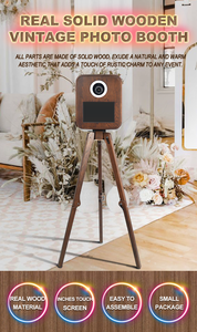 Photomaton RCM 133PRO en bois de chêne rouge véritable avec écran tactile de 13,3 pouces, anneau lumineux, support d'imprimante <span class=keywords><strong>DNP</strong></span> <span class=keywords><strong>QW410</strong></span>/RX1/DS620 et étui de transport - Product Image 4