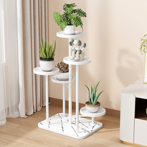 Support à fleurs créatif en métal avec pots, design circulaire autoportant pour la maison, le bureau, l'intérieur et le balcon - Product Image 3