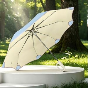 Fully Automatic Folding Rounded Corner Anti-Puncture Anti-Rebound Sunshade Umbrella With Colored Rubber Buckle - Product Image 2