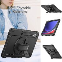 Étui avec bandoulière et protection d'écran pour Samsung Galaxy Tab S8 Ultra S9 S10 Ultra, étui en silicone résistant aux chocs