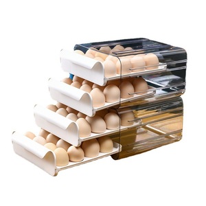 Plastic <b>Egg</b> <b>Storage</b> Box With Flip Top Lid Drawer Style For Refrigerator Kitchen Use - Product Image 5