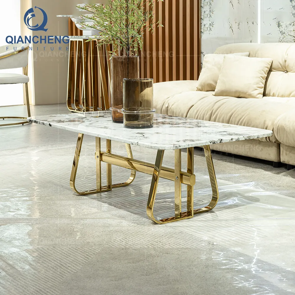OEM golden supplier leather coffee side tables malaysia custom marble effect coffee table living room furniture