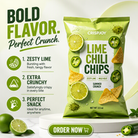 Sachet alimentaire PE étanche à fond plat pour snacks, impression personnalisée, pochette d'emballage pour chips, fermeture éclair, fournisseur pour supermarchés