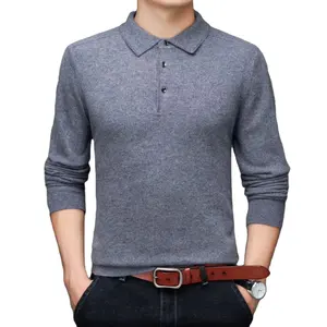 FYB Basic Soild Color Wool Knit Sweater Winter Long Knitted Sleeve Polo Neck Sweater Men