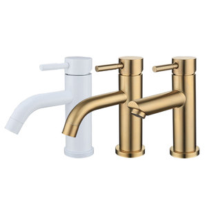 Single Handle Basin Faucet Ceramic Valve Core <b>Deck</b> Mounted Single Hole White Hot And Cold Water - Product Image 3