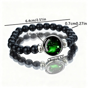 Groothandel hemelse dierenriem sterrenbeeld armband zwart glazen kraal sterrenkaart baan sieraden neutraal unisex verjaardagscadeau - Product Image 2