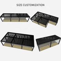 Pergola personnalisée Amas, imperméable, 6x4, en aluminium, avec toit à lamelles automatiques, pergola bioclimatique en aluminium, toit à lamelles