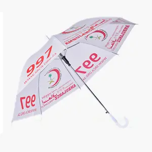 Parapluie stock pas cher EVA droit parapluie crochet poignée peinture pour enfants publicité impression parapluie transparent