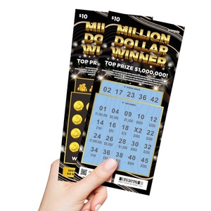 Billete de Lotería Negro Dorado Personalizado, Premio de Millones de Dólares, Papel Negro, Diseño de Impresión Digital, Reglas de Ganancia - Product Image 1