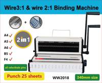 WW2018 Fourniture d'usine 3:1 et 2:1 Machine de poinçonnage et de reliure Fil Spirales Bobine Calendrier Reliure Cahier Faisant la Machine