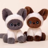 Mainan Kucing Boneka Lembut Menggemaskan Hitam Putih Calico Anak Kucing Putih untuk Dekorasi Rumah Produsen Grosir