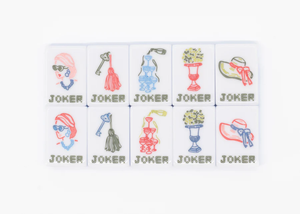Jeu de tuiles de mahjong américain en acrylique pour 4 joueurs, avec pieds pliables, universel, portable, durable, résistant à l'eau, jeu de divertissement moderne - Product Image 5