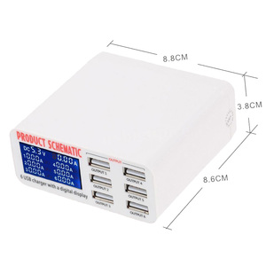Nouvelle Station de Charge Rapide Multi-Ports 40W pour Téléphones Mobiles avec Écran d'Affichage, 6 Ports USB 5V 1A-2.4A, Prise EU – Modèle 2025 à Succès Personnalisable - Product Image 5