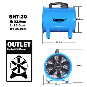 8'' Portable and Removable Metal air movers blower can be connected to the air duct for smoking fog