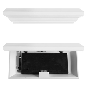 Estante flotante de <span class=keywords><strong>pared</strong></span> <span class=keywords><strong>blanca</strong></span> para sala de estar, armario de almacenamiento, estante para pistola de ocultación con puerta trampa <span class=keywords><strong>oculta</strong></span> con cerradura RFID - Product Image 1