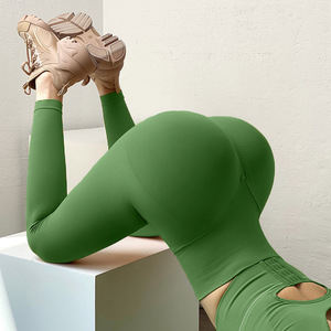 Quick Dry <strong>Custom</strong> logo Push up Solid Women High Waist Fitness Sportswear Yoga Leggings Gym <strong>Pants</strong> - Product Image 6