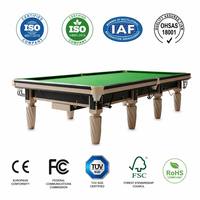 Table de billard professionnelle de luxe en bois massif avec plateau en ardoise de 12 pieds, 8 pieds, pour la maison, le club ou l'hôtel, avec tissu en laine verte