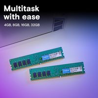 Crucial 32GB DDR4 RAM, 3200MHz (PC4-25600) CL22 Desktop Memory, UDIMM 288-Pin, Compatible with Intel and AMD Ryzen