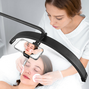 Fosoto nửa ánh trăng ánh sáng <span class=keywords><strong>LED</strong></span> ánh sáng nhiếp ảnh vòng ánh sáng với sàn Tripod khay mới nhất cảm ứng bằng sáng chế đèn cho lông mi Thẩm mỹ viện - Product Image 2