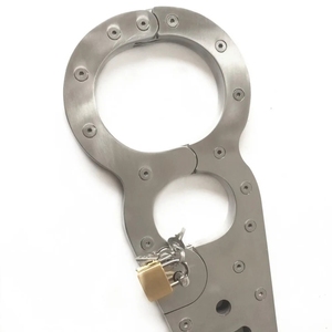 Schwarzer Kaiser Edelstahl Hand- und Fußfesseln Fesselset BDSM Fetisch Bondage Erwachsenenspiele Spielzeug für Paare - Product Image 2