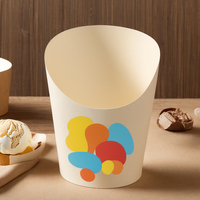 Emballage personnalisé jetable à emporter pour charcuterie, frites, poulet frit, salade, glace, gobelet en papier kraft incliné