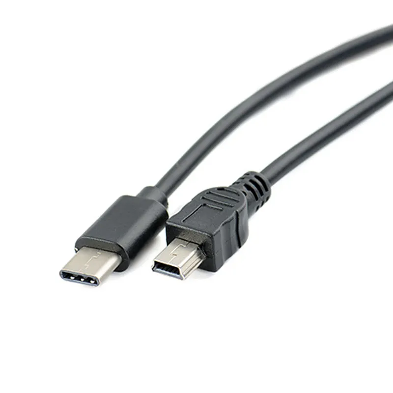 USB3.1 نوع C الذكور إلى ميني USB 5Pin منفذ بيانات الذكور موصل وتغ كابل يو اس بي لإمدادات الطاقة كاميرا SLR