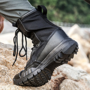Bottes tactiques noires DF22 en cuir, imperméables, à lacets, hautes, pour toutes les saisons, pour l'extérieur - Product Image 4