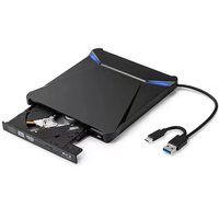 USB3.0 harici DVD sürücü ile USB/tip-c portları + SD/TF 5 In 1 taşınabilir CD ROM için Mac/Linux Windows XP/10/8/7 dizüstü