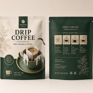 Bolsa de Aluminio Mate con Impresión Digital Personalizada, Sellado de 3 Lados, a Prueba de Humedad, para Empaque de Café de Goteo - Product Image 1