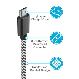 Câble de données usb pour recharge rapide et micro, cordon de chargeur pour téléphone portable, accessoires pour téléphone, vente en gros, meilleure vente