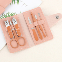 Ensemble de manucure 7 en 1, 7 pièces, pochette pliable, impression de logo personnalisé, kit de coupe-ongles, boîte cadeau promotionnelle, outils de toilettage professionnels