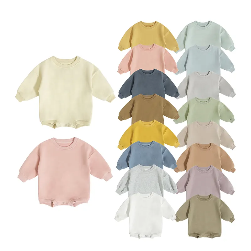 2024 Odm Baby Clothes 95% Organic Cotton Playsuit Baby Summer Wear Soft Terry Wholesale Sweater Thick Romper