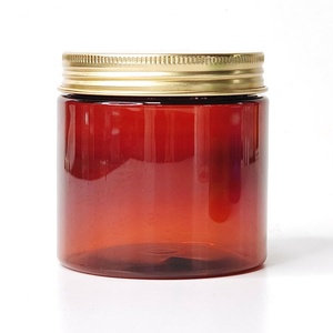 30ml 50ml 100ml 120ml 200ml 250ml 500ml Cosmetic Packaging Food Grade Container Amber Plastic PET Jar With Gold Aluminum <b>Cap</b> - Product Image 1