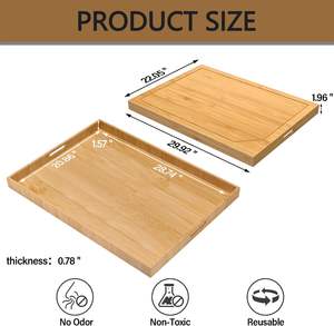 Planche à découper en bois ou planche de protection pour cuisinière en bois d'<span class=keywords><strong>acacia</strong></span>, élargit l'espace de comptoir, finition brun intense - Product Image 2